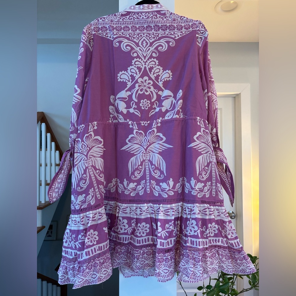 FARM Rio Purple and White Mini Dress - Picture 5 of 13